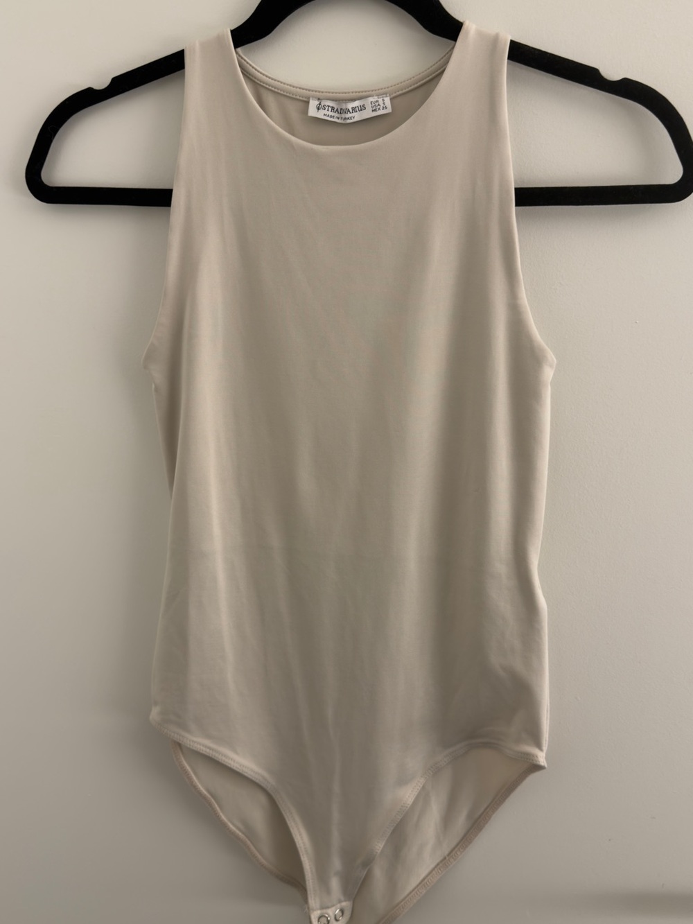 Stradivarius Cream Sleeveless Stretch Bodysuit Size S NWOT